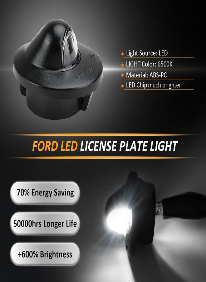 Bestview License Plate Light, Rear Bumper Tag Lamp Housing Assembly Replacement Compatible with Fo-rd F150 F250 F350 Super Duty Ranger Explorer Bronco Excursion Expedition, 6500K White, T10 LED Socket - Image 2