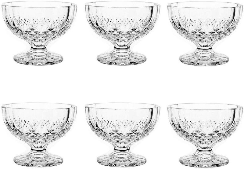 Home-Cart Glass Crystal Ice Cream Dessert Bowl 205 ml Set of 6 Pieces (Transparent) - Image 3