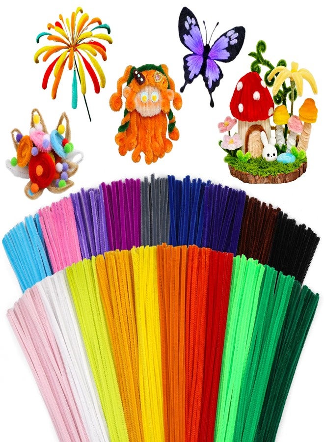 Iuuidu 200PCS Pipe Cleaners, 20 Color Pipe Cleaners Chenille Stem, Fuzzy Sticks Pipe Cleaner Craft Supplies for DIY Arts Crafts Project Assorted Colors - Image 1