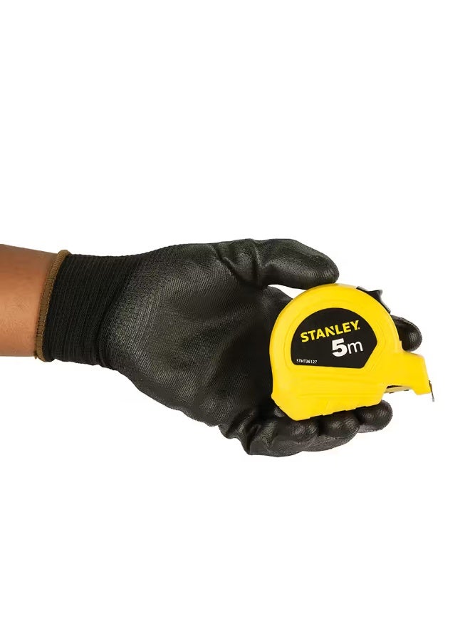 Stanley STHT36127-812 Measuring Tape 5m x 19mm – Yellow/Black, Tylon Coated Blade, Dual Scale (Metric & Imperial), Rubber Shock-Resistant Case - Image 2
