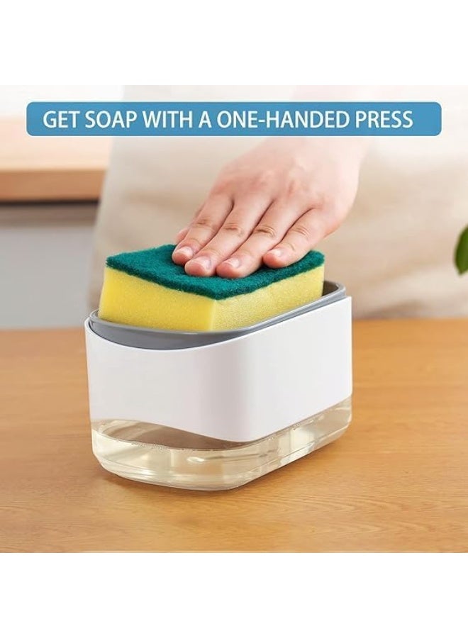 2 in 1 Soap Dispenser Pump and Sponge Holder for Kitchen – Practical Design for Kitchen Sink Organization and Easier Cleaning of Pots and Surfaces Without Mess - Image 4