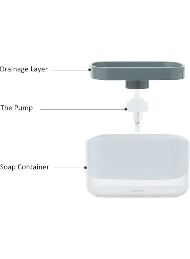 2 in 1 Soap Dispenser Pump and Sponge Holder for Kitchen – Practical Design for Kitchen Sink Organization and Easier Cleaning of Pots and Surfaces Without Mess - Image 2