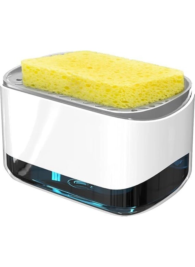 2 in 1 Soap Dispenser Pump and Sponge Holder for Kitchen – Practical Design for Kitchen Sink Organization and Easier Cleaning of Pots and Surfaces Without Mess - Image 1