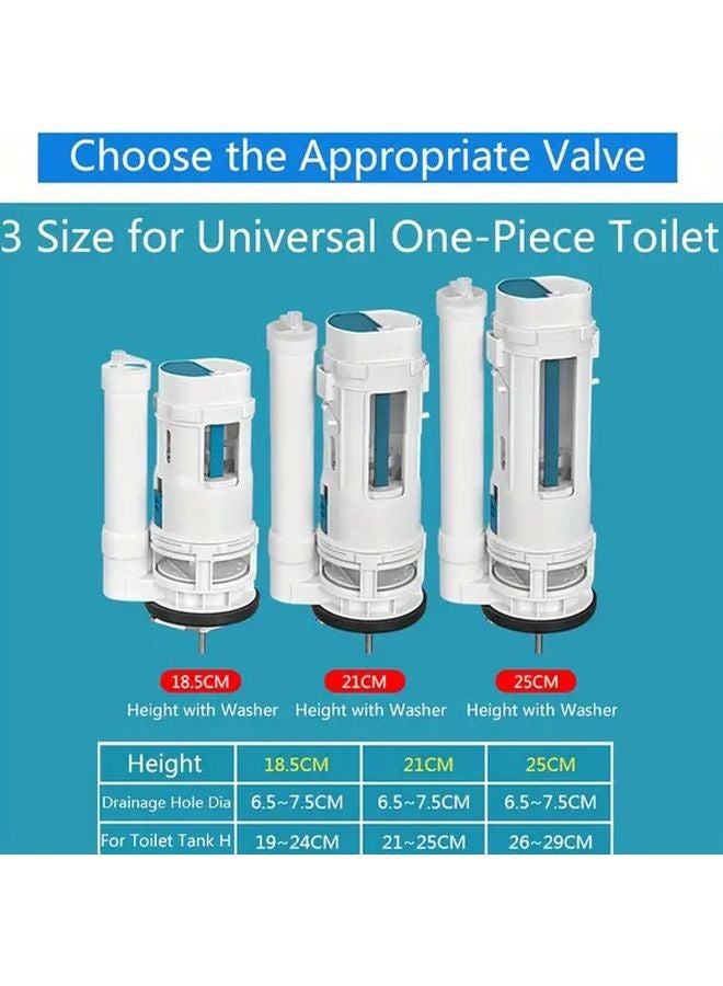 Dual Flush Toilet Valve Adjustable Height 7 8 10 Inch For 65 75mm 85mm Drain Holes - Image 3