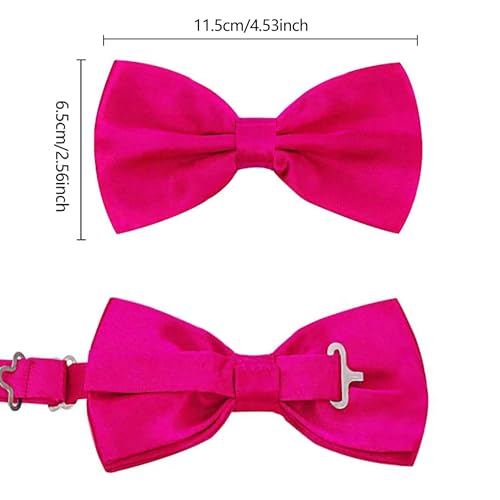 habibee Suspender and Bow Tie Set for Men Adjustable Braces with Y Back, Diverse Colors, Strong Clips (1, Magenta) - Image 3