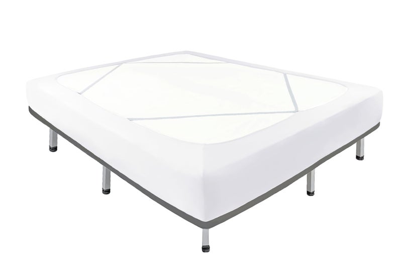 Biscaynebay Biscaynebay Decorative Box Spring Cover Queen Size White Luxurious Jersey Knitting Stretchy Wrap Around 4 Sides Bed Skirt for HomeHotels Easy Fit Wrinkle  Fade Free Machine Washable 