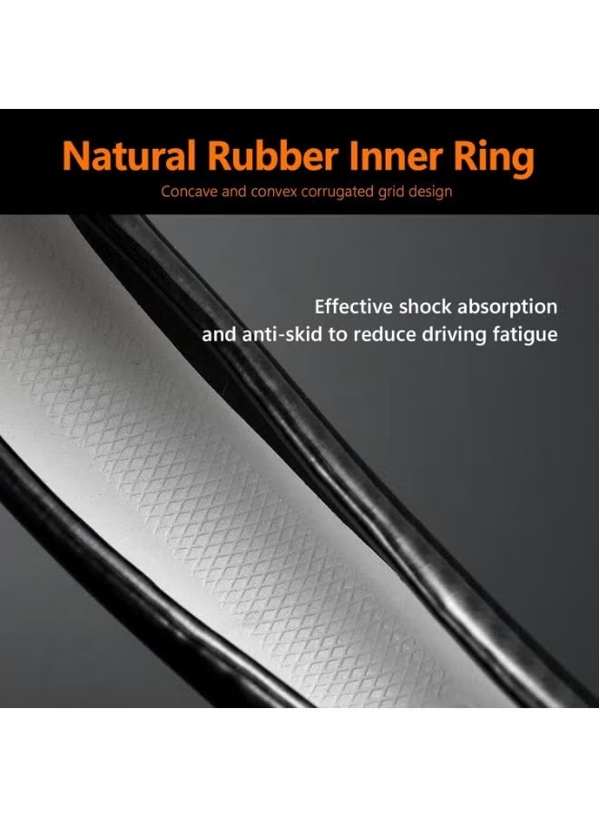 Classic Car Breathable Steering Wheel Cover, Wear -Resistant Steering Wheel Sleeve, Carbon Fiber Non-Slip Steering Wheel Protector, Four Seasons Universal Steering Wheel Set (Black Circular) - Image 4