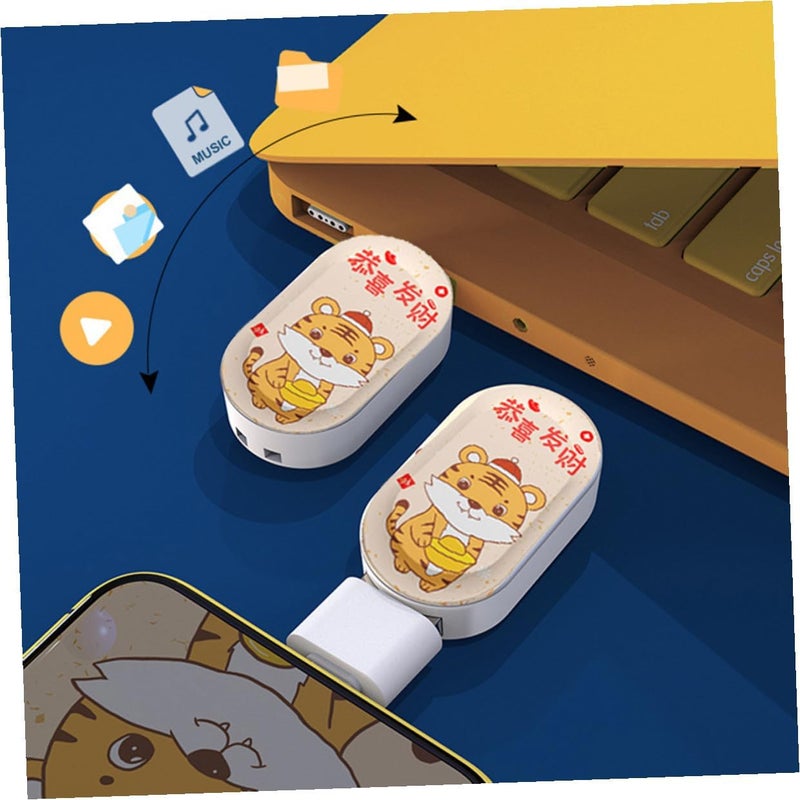 64gb USB Flash Drive Memory Stick Portable Thumb Drive with Zodiac Tiger Pattern Unique New Year Gift for Data Storage and File Transfer - Image 5