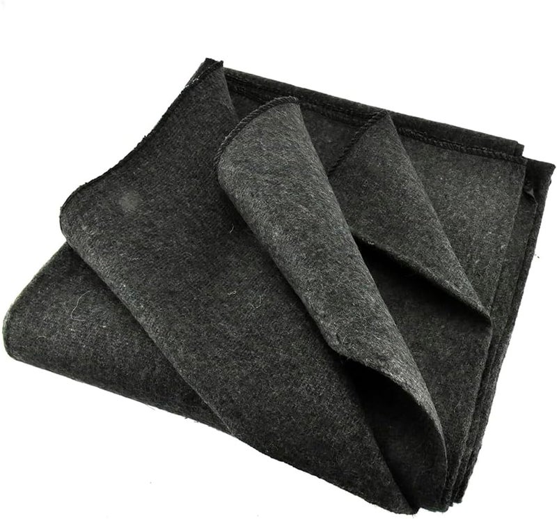 SE SE 51x 80 Multipurpose Gray Wool Blanket  50 Wool Lightweight 2 lb Zippered Bag Included  Ideal for Camping Hiking Emergency Survival - Image 1