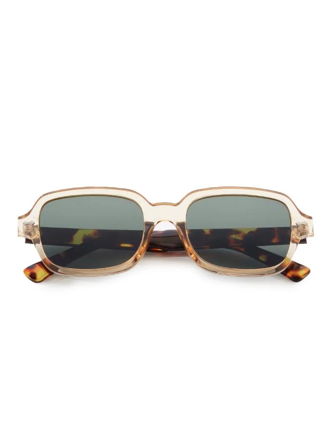 Lee Cooper Women's Polarized Sunglasses G15 Frame Clear Champagne+Brown Tortoise Mirror Lens 53mm  - LC1213C02