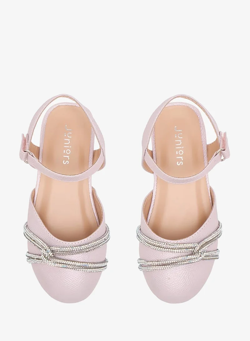 JUNIORS Girls Embellished Mary Jane Shoes with Hook and Loop Closure Ramadan Collection