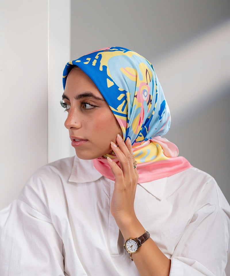 كايان طرحة ساتان أرماني عصرية ساتان مربعة بتصميم مميز - متعدد الألوان - Image 1