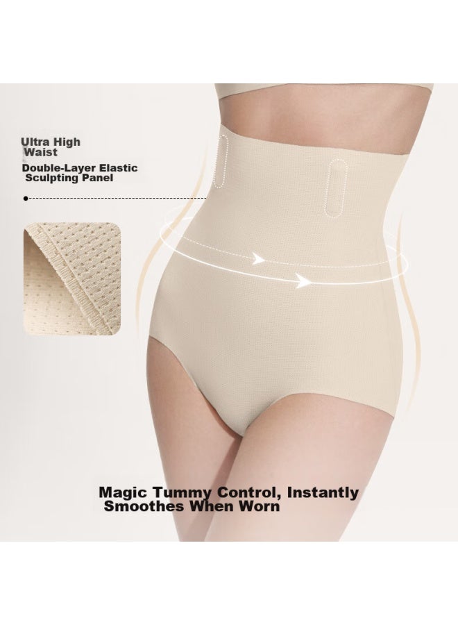 Ubras Breathable Seamless Ultra-high Waist Tummy Control Lifting Three-quarter Length Slimming Underwear For Women, Porcelain Skin Color, Xxl - Image 5