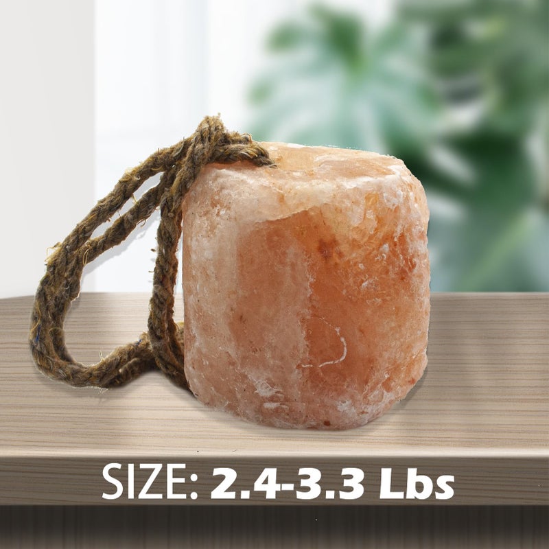 MUYG Himalayan Salt Lick Natural Minerals Block on Rope for Horses,Cattles,Deer,Goat and Other Livestock Long Lasting Original Pink Salt Lick (2.4-3.3 lbs) - Image 2