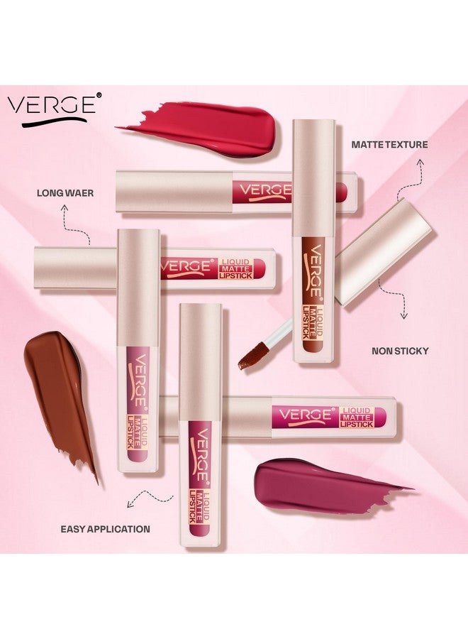 VERGE LIP SHOTS LONG WEAR NON TRANSFER WATERPROOF LIQUID LIPCOLOR WITH MATTE FINSH (PACK OF 4) Elegant - Image 4