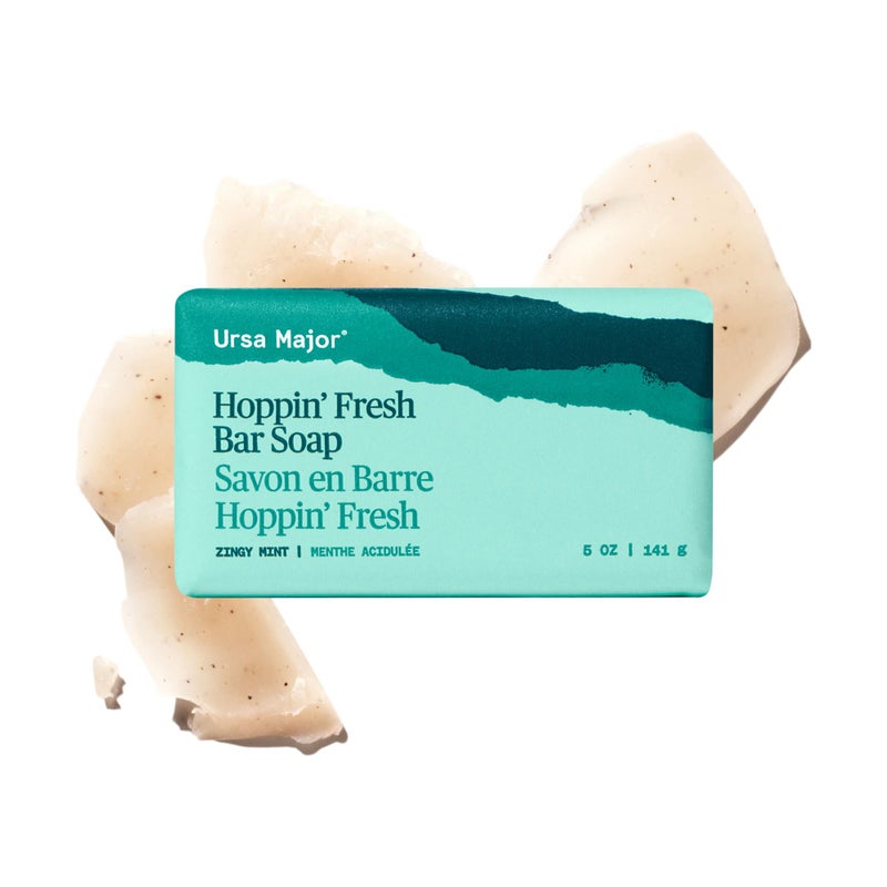 Ursa Major Hoppin' Fresh Bar Soap | Formerly Known As Morning Mojo Bar Soap | Natural, Exfoliating Soap with Peppermint, Eucalyptus and Rosemary | Formulated for Men and Women | 5 ounces - Image 1