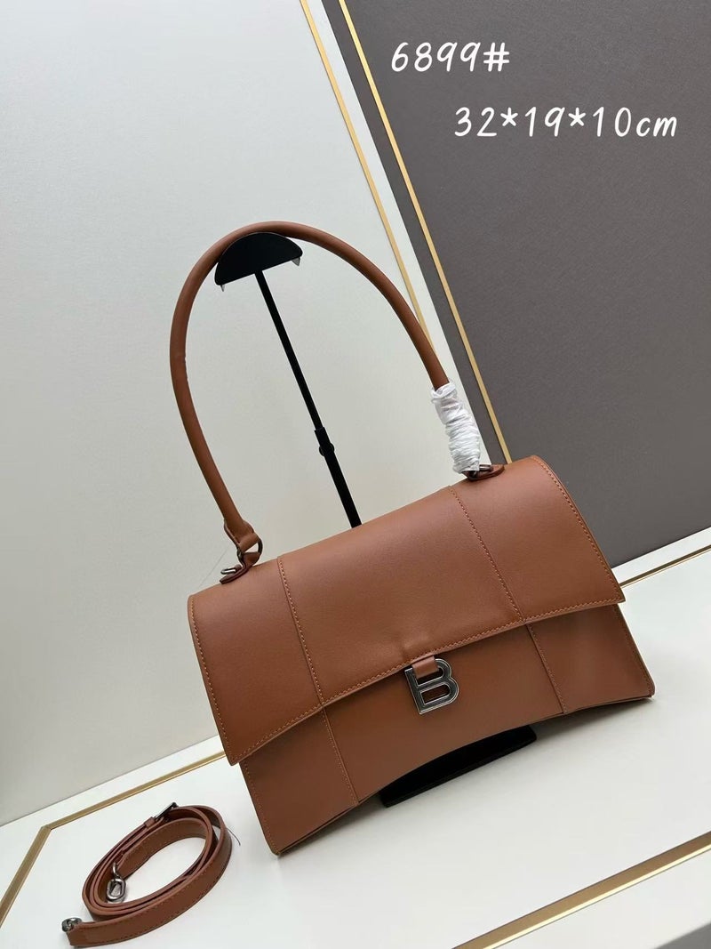 Genuine Leather B Parent Hand-Held Hourglass Bag High Version Women'S Bag Baguette Armpit Bag Crossbody Handbag Cross - Image 3