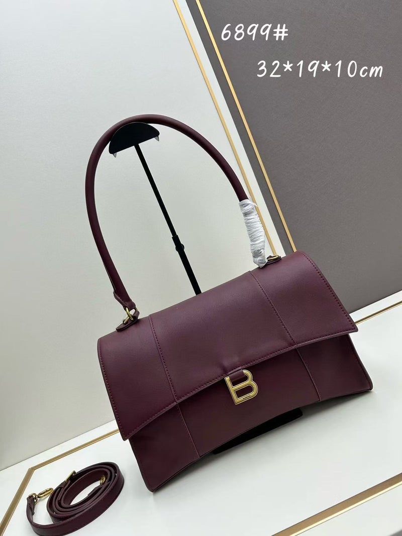 Genuine Leather B Parent Hand-Held Hourglass Bag High Version Women'S Bag Baguette Armpit Bag Crossbody Handbag Cross - Image 2