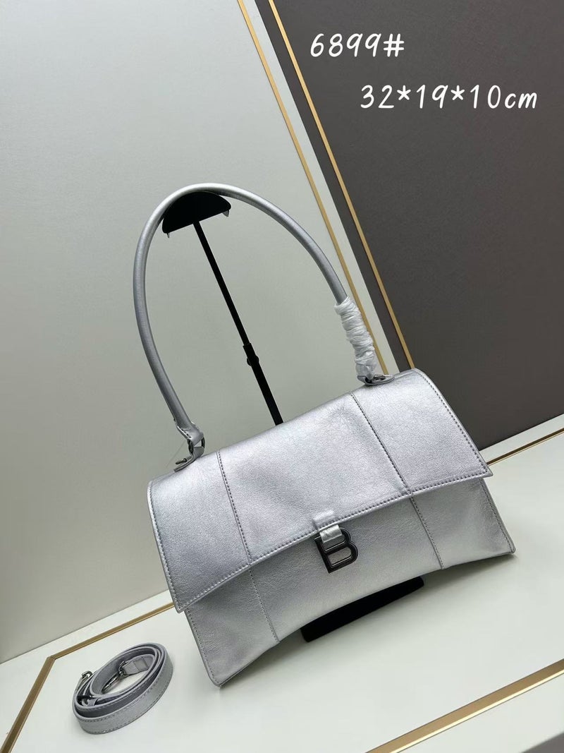 Genuine Leather B Parent Hand-Held Hourglass Bag High Version Women'S Bag Baguette Armpit Bag Crossbody Handbag Cross - Image 5