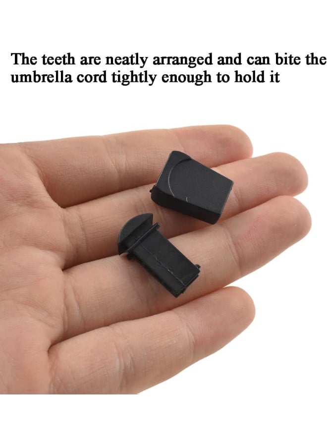 Boscoqo Lace End Clips Zipper Pull Tabs Cord Fixer Buckle Stopper Lanyard Lock Fastener Button Neat Teeth Tight Hold Smooth Thread for Shoe Shock Paracord Back Black Plastic 30PCS  - Image 4
