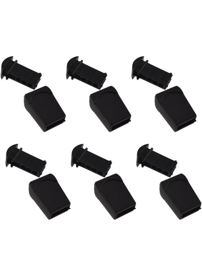 Boscoqo Lace End Clips Zipper Pull Tabs Cord Fixer Buckle Stopper Lanyard Lock Fastener Button Neat Teeth Tight Hold Smooth Thread for Shoe Shock Paracord Back Black Plastic 30PCS  - Image 1