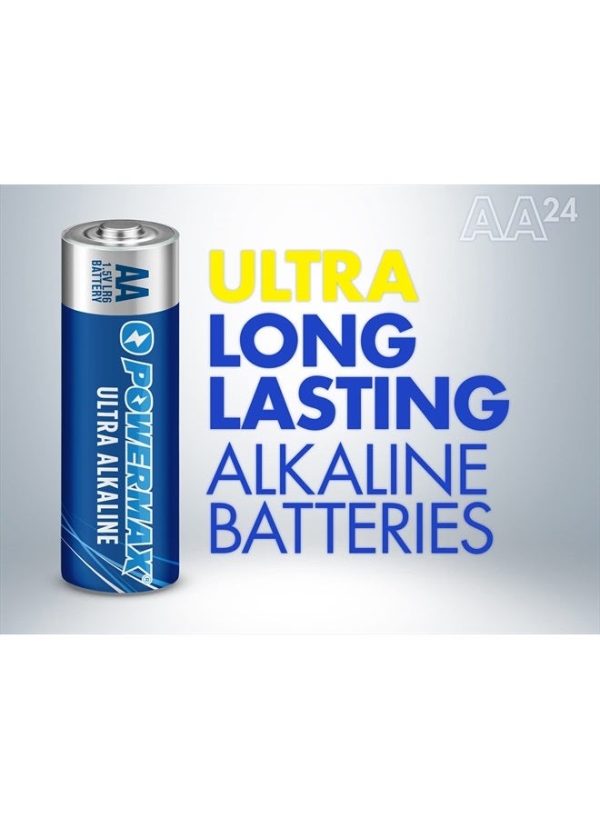 PowerMax 24-Count AA Batteries, Ultra Long Lasting Alkaline Battery, 10-Year Shelf Life, Reclosable Packaging - Image 2