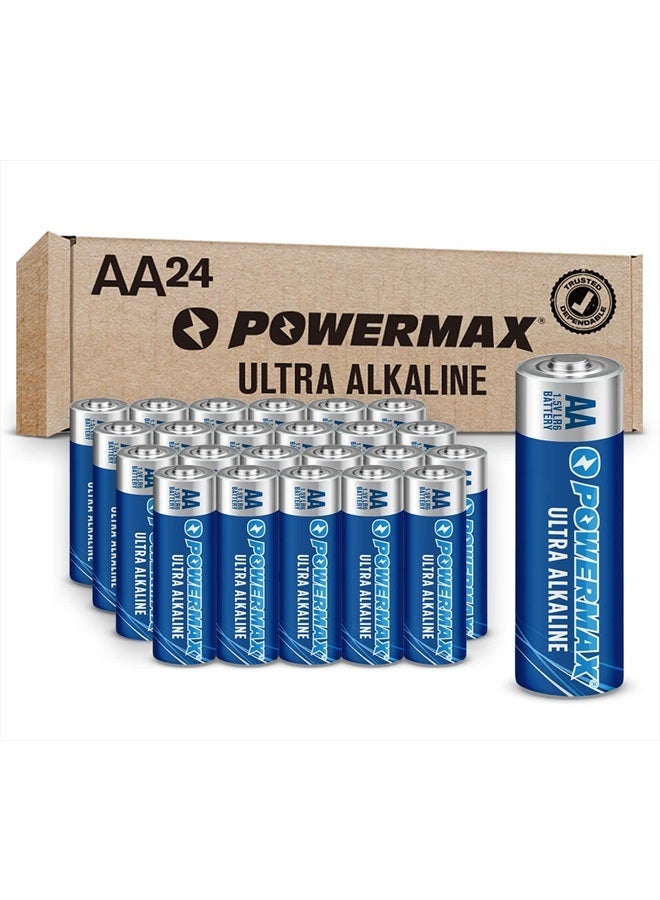 PowerMax 24-Count AA Batteries, Ultra Long Lasting Alkaline Battery, 10-Year Shelf Life, Reclosable Packaging - Image 1