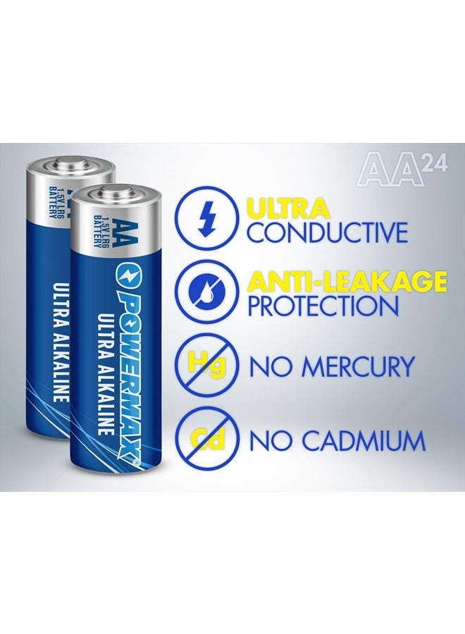 PowerMax 24-Count AA Batteries, Ultra Long Lasting Alkaline Battery, 10-Year Shelf Life, Reclosable Packaging - Image 4