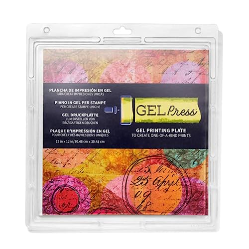 Gel Press Monoprinting Print Plate - 12” X 12” Gel Plate - Printmaking Supplies - Reusable Gel Printing Plate for Press Art for Card Making, Scrapbooking, Journaling, Arts and Crafts, Home Decor - Image 1