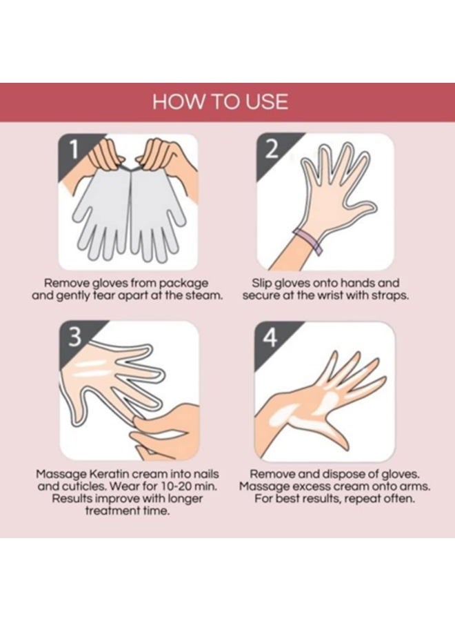 Bodipure قفازات كيراتين ماسك اليدين الفاخرة | قفازات مرطبة لليدين الجافة وتقوية الأظافر وتنعيم الجلد المحيط | تجربة سبا في المنزل | خالية من المواد الكيميائية ومناسبة لجميع أنواع البشرة | 4 أزواج - Image 5