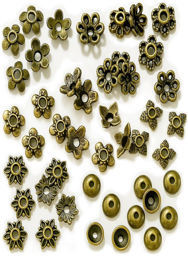 Heather's CF Antique Bronze Spacer Bead Caps 600Pcs Bali Style Mixed Tibetan Brass Beads Caps for Bracelet Necklace Earrings Antique Jewelry Making Supplies Findings Craft Beads - Image 1