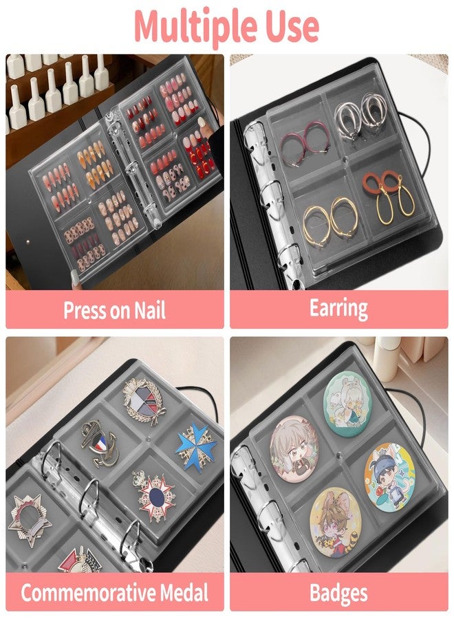 CGBE Press On Nail Organizer: Upgraded Dust & Crush-Resistant Protection, Removable D-Ring Binder Pages, Press On Nail Storage with Nail Tape - Image 5