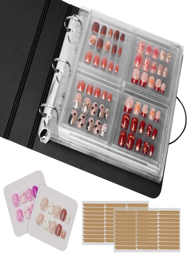 CGBE Press On Nail Organizer: Upgraded Dust & Crush-Resistant Protection, Removable D-Ring Binder Pages, Press On Nail Storage with Nail Tape - Image 1