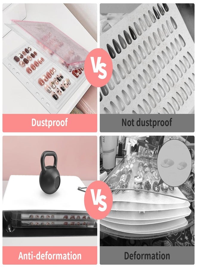 CGBE Press On Nail Organizer: Upgraded Dust & Crush-Resistant Protection, Removable D-Ring Binder Pages, Press On Nail Storage with Nail Tape - Image 2