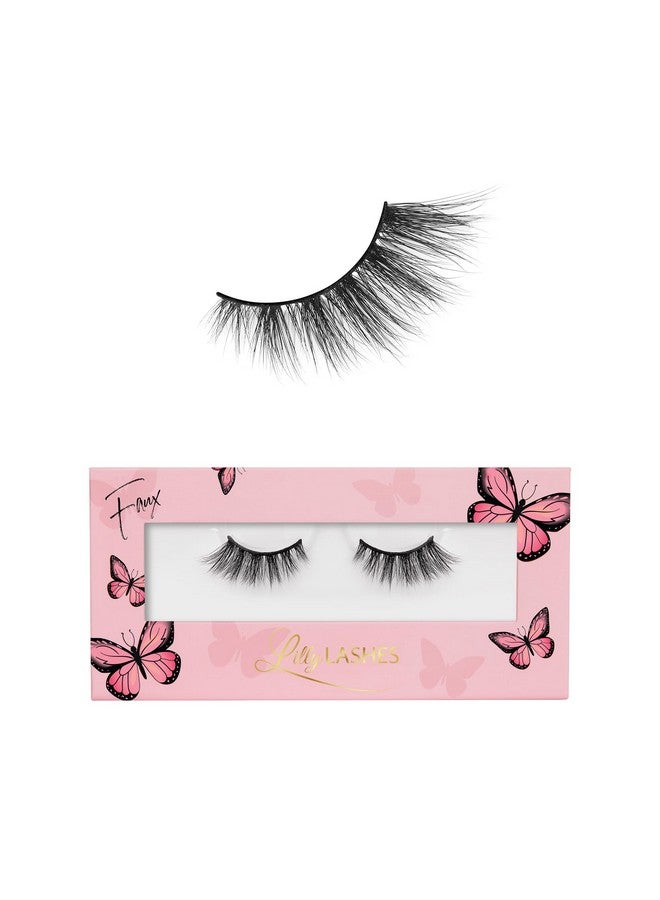 Lilly Lashes رموش باترفلاي ساسي فو Mink ; رموش نصفية بمظهر وإحساس طبيعي ; رموش صناعية خفيفة ومريحة ; رموش قابلة لإعادة الاستخدام 20X ; لا تحتاج إلى قص + سهلة التطبيق ; نمط دائري ; 13 مم - Image 2