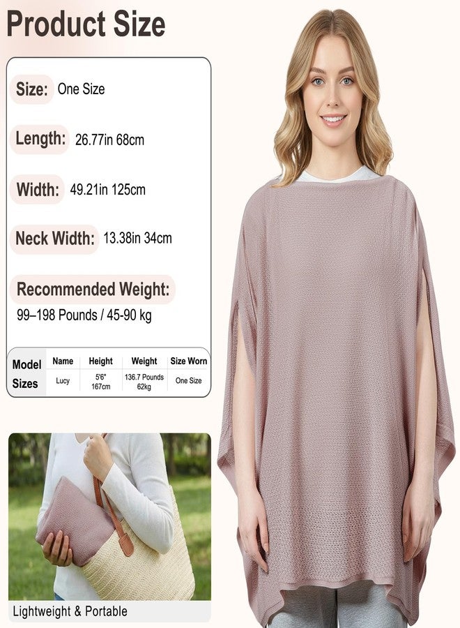 BeBeJoJo Knit Nursing Cover Up for Breastfeeding, Soft & Cozy Breastfeeding Poncho with Dual Side Slits, 360° Full Privacy Nursing Shawl with Laundry Bag, Mauve Taupe - Image 5