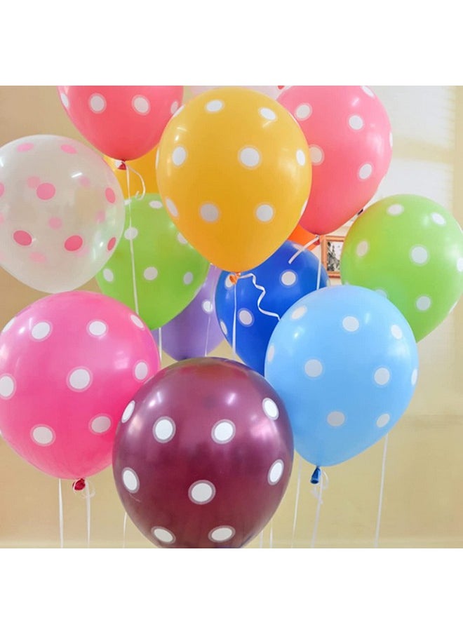 Balloonistics Balloonistics Beautiful Latex Multicolor Polka Dots Balloons (Multi, 12 Inches, XL) - Pack of 50  - Image 2