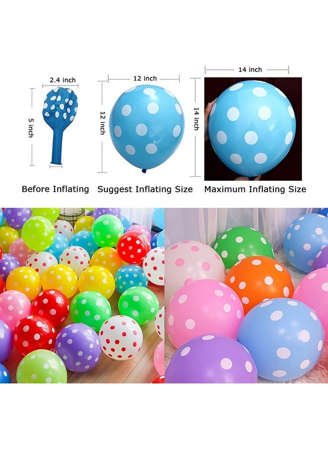 Balloonistics Balloonistics Beautiful Latex Multicolor Polka Dots Balloons (Multi, 12 Inches, XL) - Pack of 50  - Image 3