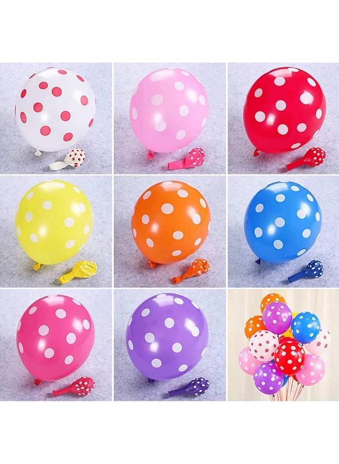 Balloonistics Balloonistics Beautiful Latex Multicolor Polka Dots Balloons (Multi, 12 Inches, XL) - Pack of 50  - Image 4