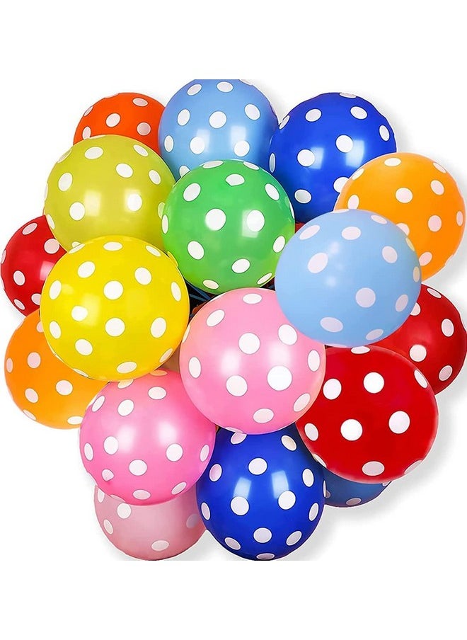 Balloonistics Balloonistics Beautiful Latex Multicolor Polka Dots Balloons (Multi, 12 Inches, XL) - Pack of 50  - Image 1