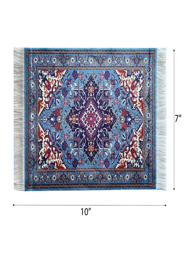 Inusitus Beautiful Oriental Rug Style Mousepad, Miniature Carpet Computer Mouse Pad, Non-Slip, Elegant Office Accessories, Blue - Image 3