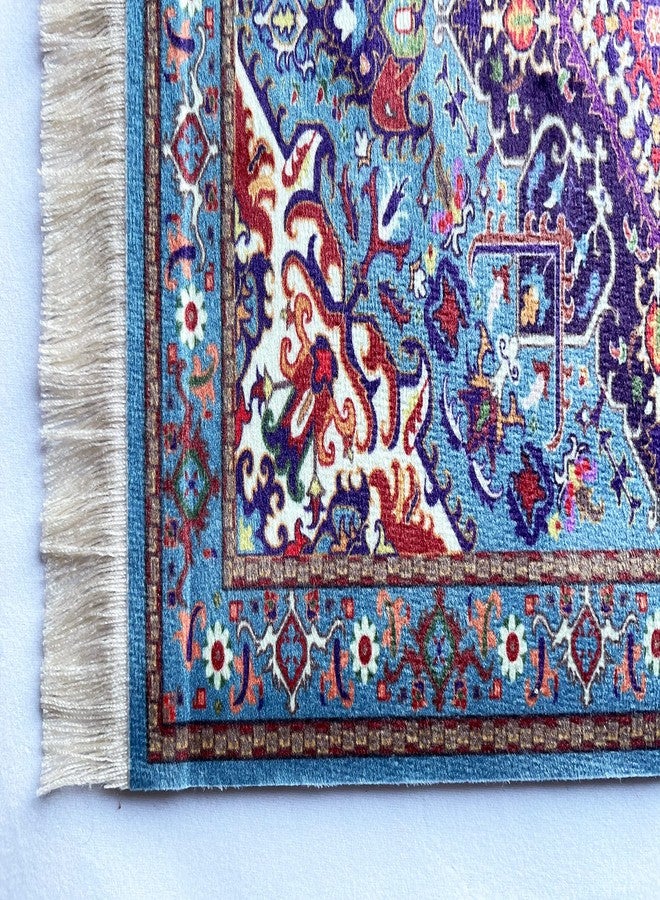 Inusitus Beautiful Oriental Rug Style Mousepad, Miniature Carpet Computer Mouse Pad, Non-Slip, Elegant Office Accessories, Blue - Image 5