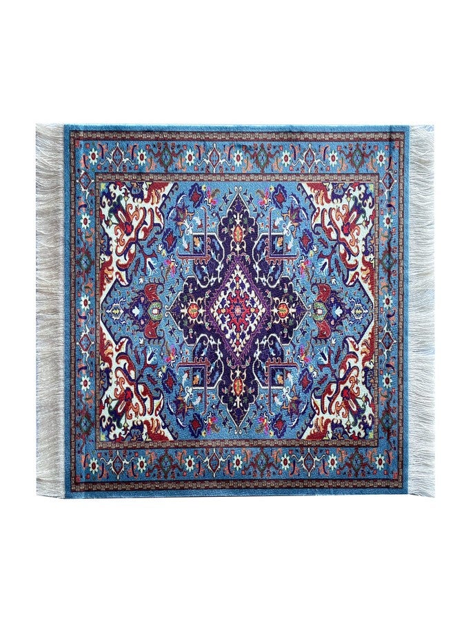 Inusitus Beautiful Oriental Rug Style Mousepad, Miniature Carpet Computer Mouse Pad, Non-Slip, Elegant Office Accessories, Blue - Image 1