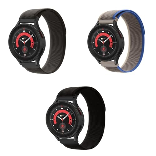 EDNITA 20mm SmartWatch Strap Nylon Trail Loop For Amazfit Bip/Lite/GTS/Mini/GTR 42mm-Black,Navy,Grey-Pack Of 3 - Image 1