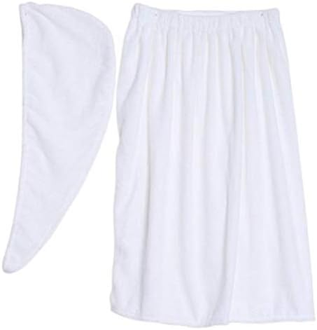 TOPINCN Women Bath Wrap Towel and Fast Dry Hair Drying for Shower Soft Spa Bath Body Wrap Set Towel Bathrobe Shower Spa Wrap Closure Shower Robes with Hair TowelWhite - Image 2