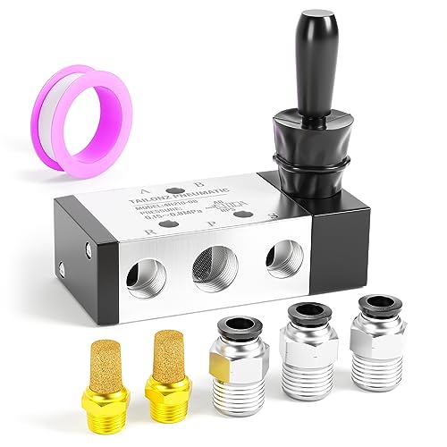 TAILONZ PNEUMATIC 1/4"NPT 5 Way 2 Position Air Hand Lever Operated Valve Pneumatic Solenoid Valve Manual Control Push-Pull 4H210-08 - Image 1