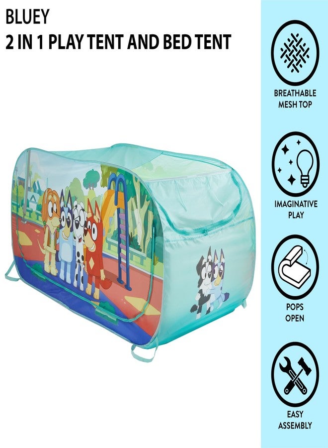 Idea Nuova Bluey 2 in 1 Kids Pop Up Play Tent and Twin Bed Tent for Pretend and Imaginative Play - Image 2