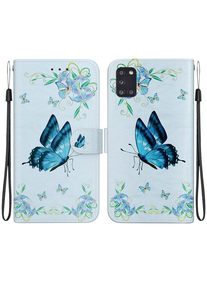 اس-توب جراب هاتف جلدي برسومات ملونة وملمس كريستالي لهاتف Samsung Galaxy A31 - Image 1