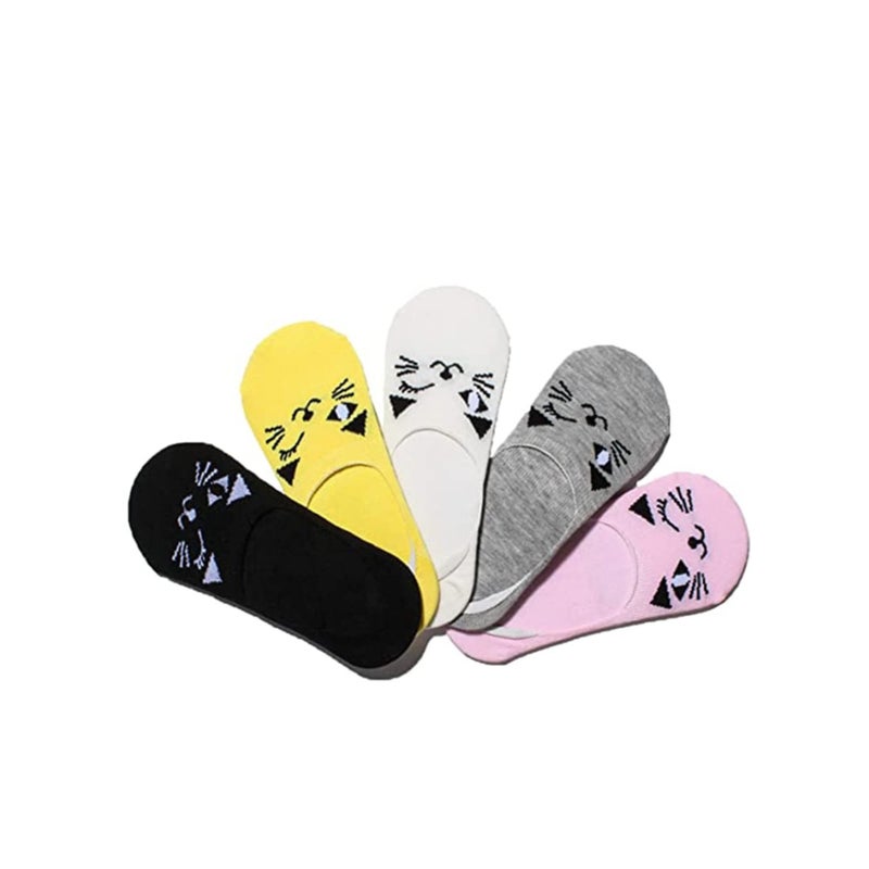 Barakah Cotton Socks No Show Kids Cute Cartoon Animals Socks Low Cut Cotton Anti Slip Socks for 6-12 Years Girls Boys Kids - Image 1