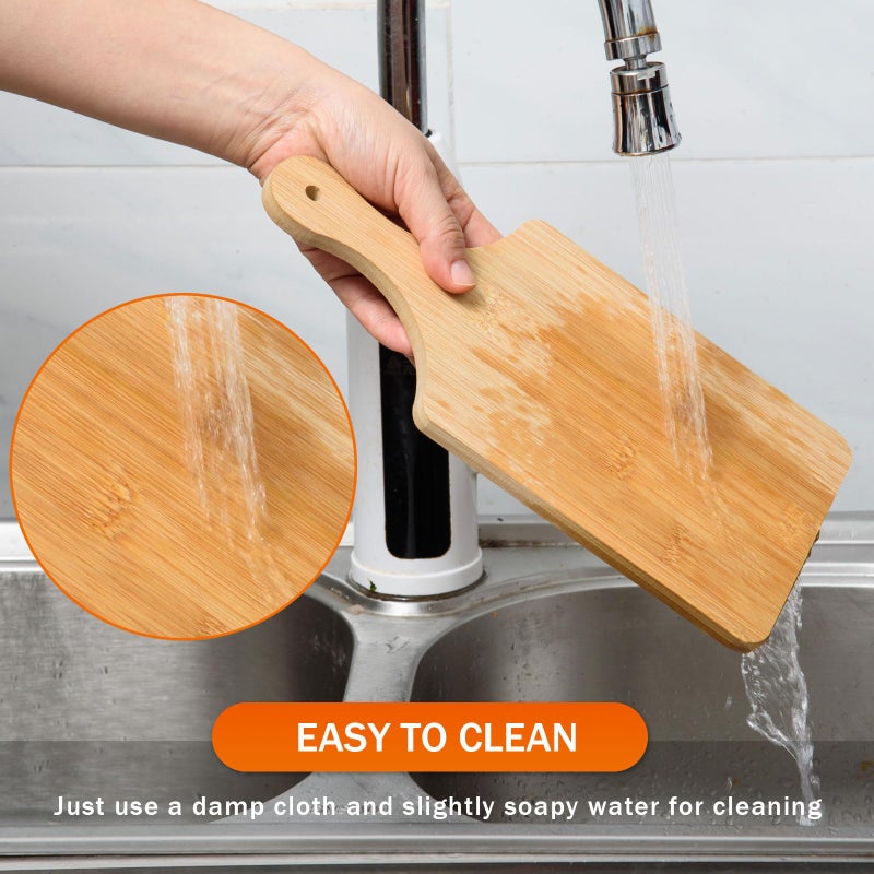 AWIZOM 6 Pcs Thicken Bamboo Cutting Board Bulk 11x5 Inch Personalized Wood Chopping Board Customized Laser Engraving Charcuterie Boards for Wedding Mother's Day Housewarming Present,0.39" Thick - Image 5